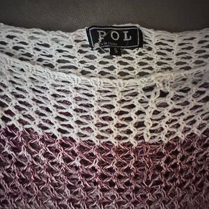 POL White and Red Knit Top